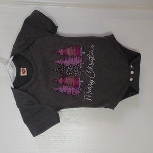 🖤5/$12 Gray Merry Christmas Onesie Size 6-12Months NWOT